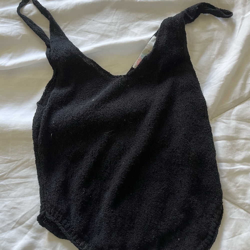 Free People Black Boucle Sweater Tank - XS